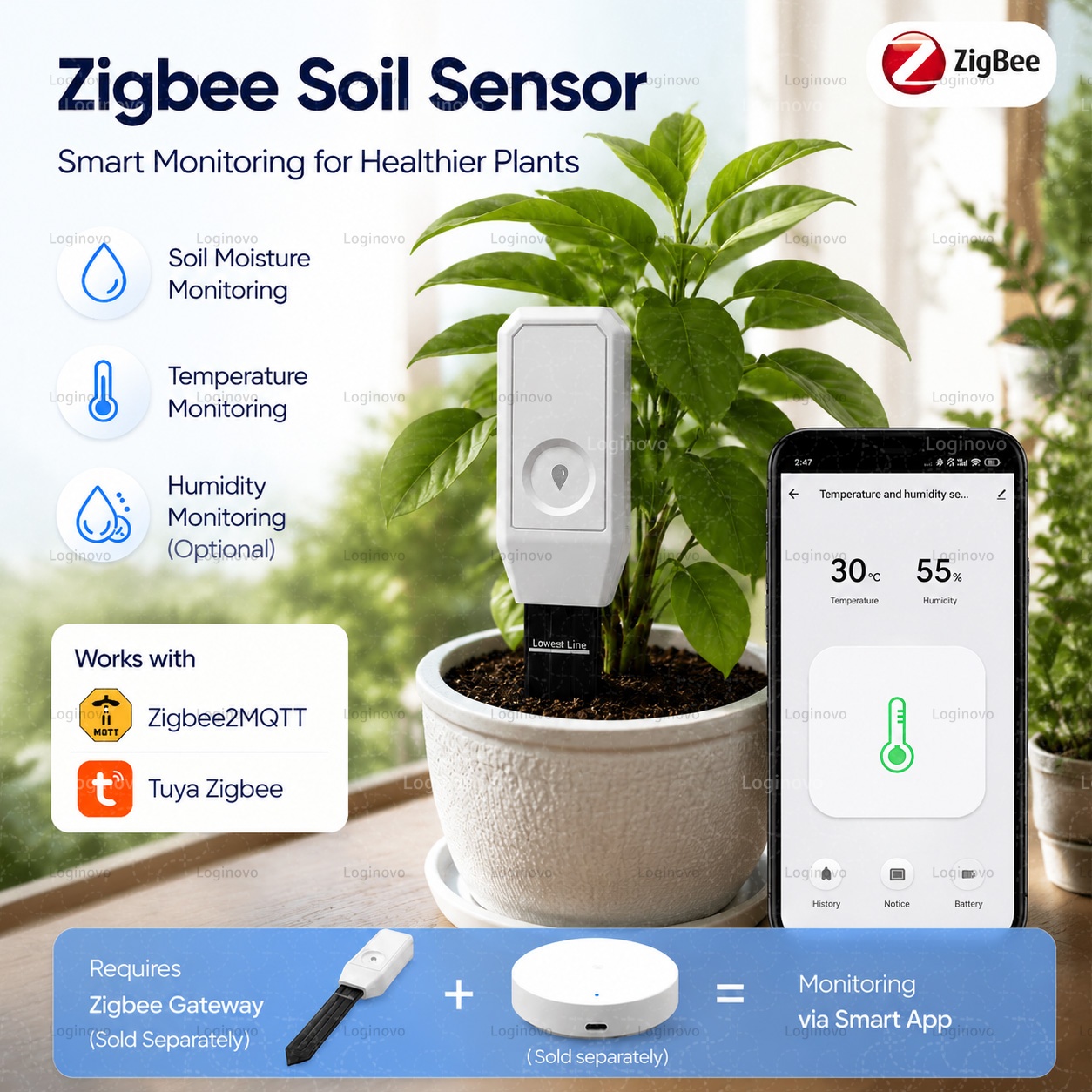 Moisture Meter Plant - Tuya Zigbee Soil Moisture Tester Temperature