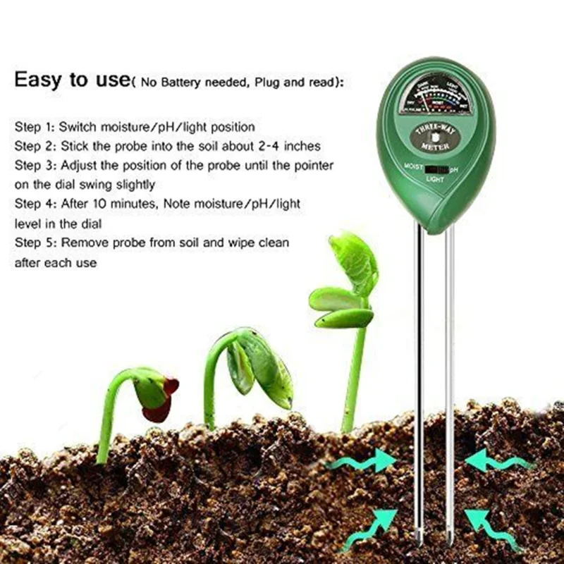 Garden PH Meter Sunlight 3in1  - Moisture Meter Plant recension och pris