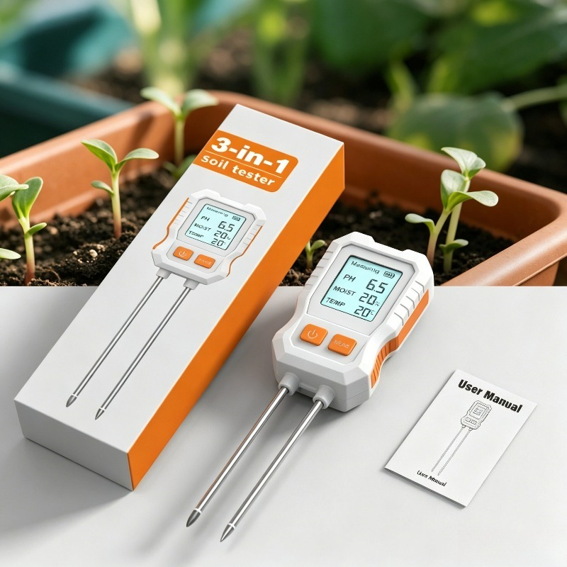 3-in-1 Digital Soil Tester wit - Moisture Meter Plant recension och pris